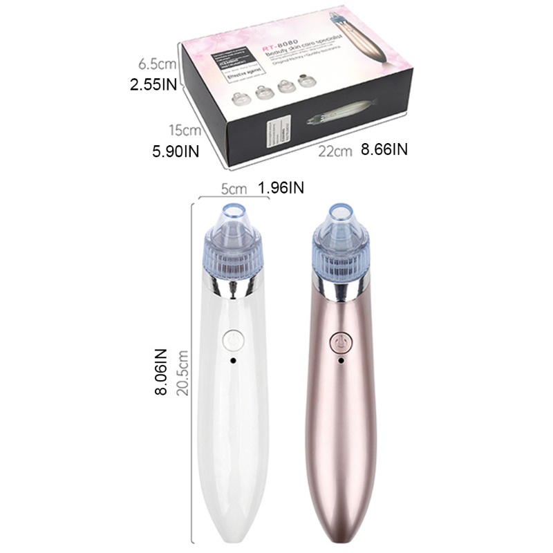 Máy Hút Mụn Đầu Đen Làm Sạch Lỗ Chân Lông YOUYO Kèm 5 Đầu Hút