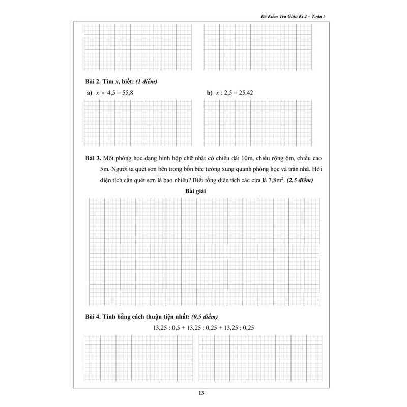 Sách - Đề Kiểm Tra Toán Lớp 5 - Tập 2 (1 cuốn)