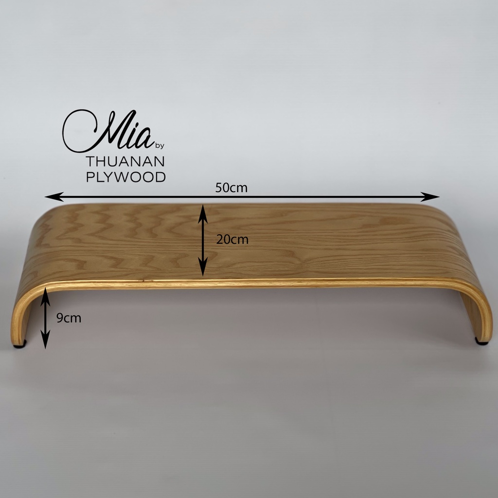 Kệ màn hình, laptop, Mac. Giá nâng màn hình Monitor stand Mia by Thuan An Plywood gỗ tự nhiên uốn cong | BigBuy360 - bigbuy360.vn