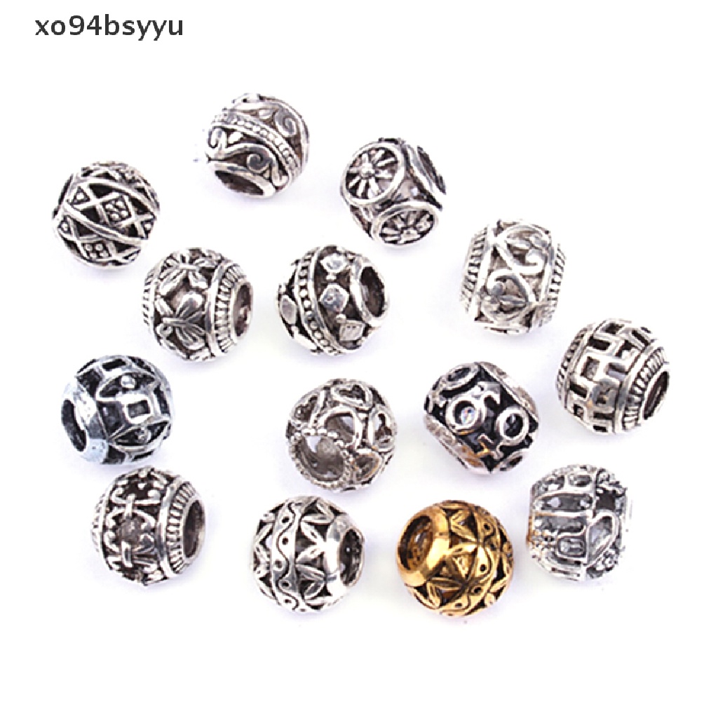 Set 10 Vòng Nối Tóc Bện Bằng Hợp Kim Xo94Bsyu Phong Cách Viking Cổ Điển