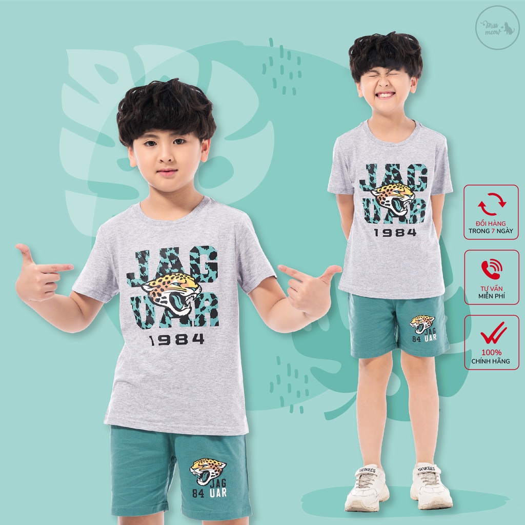 Đồ Bộ Bé Trai Size Đại Bigfox Set Bộ Trẻ Em Chất Cotton Mền Mại, Họa Tiết Báo Jaguar 3,4,5,6,7,8,9 tuổi