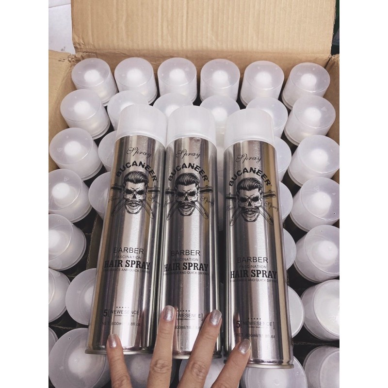 600ML Gôm tạo kiểu giữ nếp cho tóc BUCANEER BABER TRẮNG CHAI LỚN