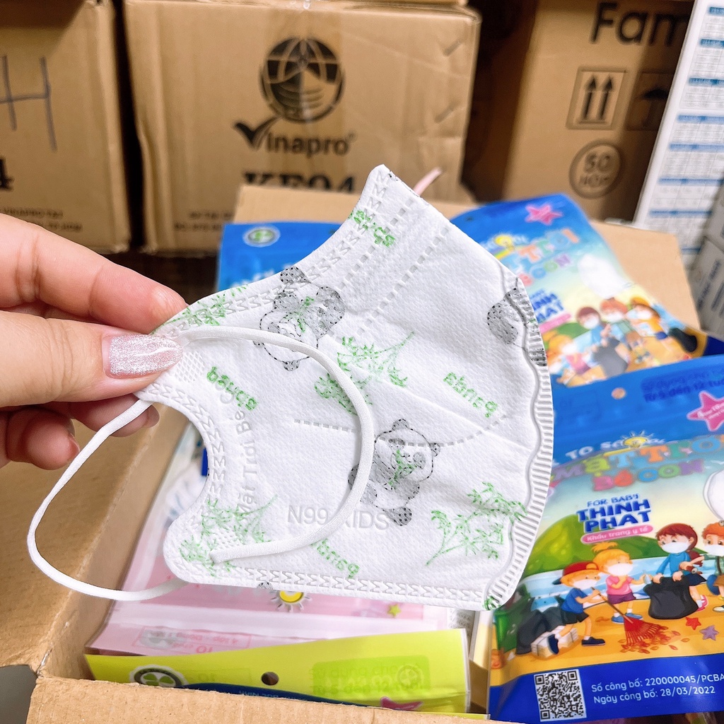 10 cái Khẩu Trang 6D Thịnh Phát Nhiều Hình Cho Bé từ 2 đến 8 tuổi túi 10 cái Tân Bình.