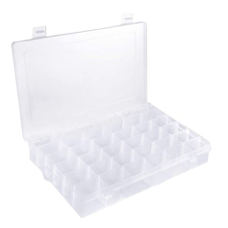Hộp Nhựa 36 Ngăn Đựng Chỉ Thêu + 50 Cuộn Chỉ Và 2 Miếng Dán Số