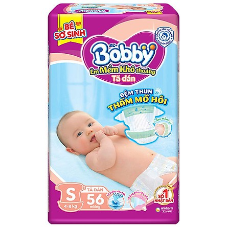 Tã Dán Bobby Fresh Siêu Mỏng Gói Cực Đại S56