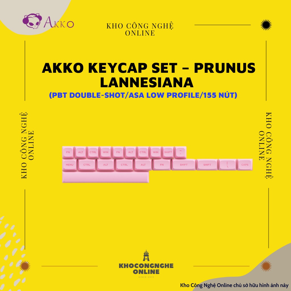 AKKO Keycap set – Prunus Lannesiana (PBT Double-Shot/ASA Low profile/155 nút)