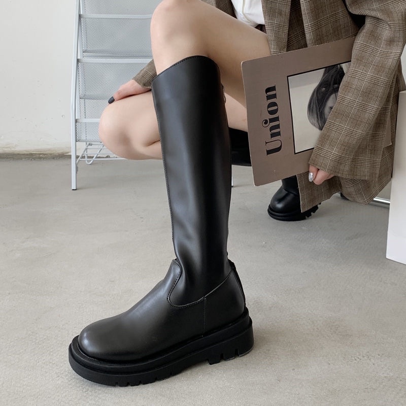 Bốt đùi nữ cổ vát Mona đế bánh mì 5p ulzzang Eudora899