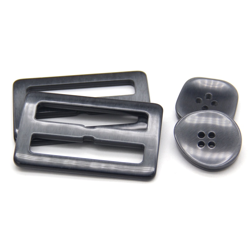 Set 2 Khóa Thắt Lưng Màu Đen / Be Bằng Nhựa Resin Dùng May Áo Khoác / Túi Xách Handmade