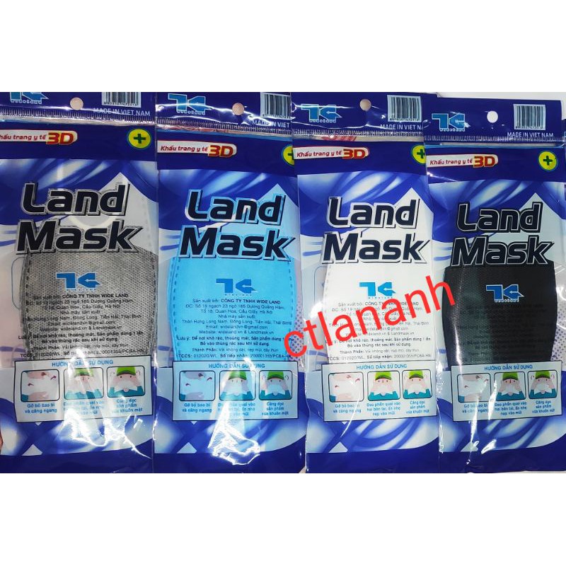 Túi 6 chiếc khẩu trang y tế 3D Land Mask  Landmask