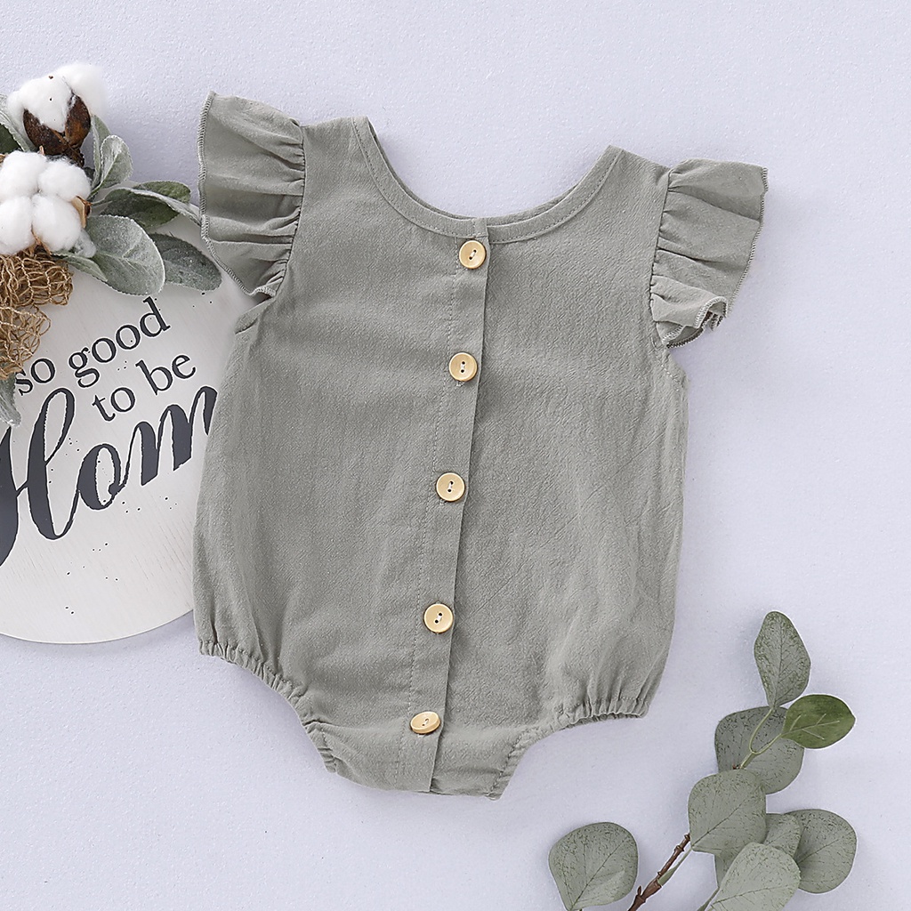 Bộ Áo Liền Quần Tay Cánh Tiên Đáng Yêu Cho Bé Gái 5 Màu