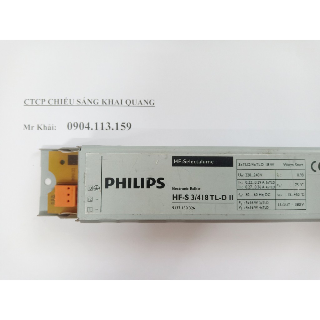 (SALE) Chấn lưu Ballast Philips HF-S 3/418 TLD-II