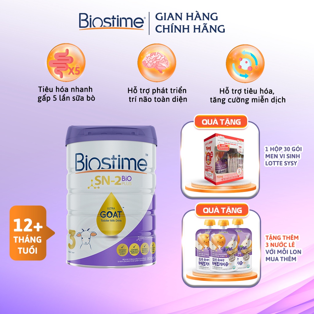 Sữa Dê Biostime Sn2 Bio Plus Ultra Goat số 3 hộp 800g