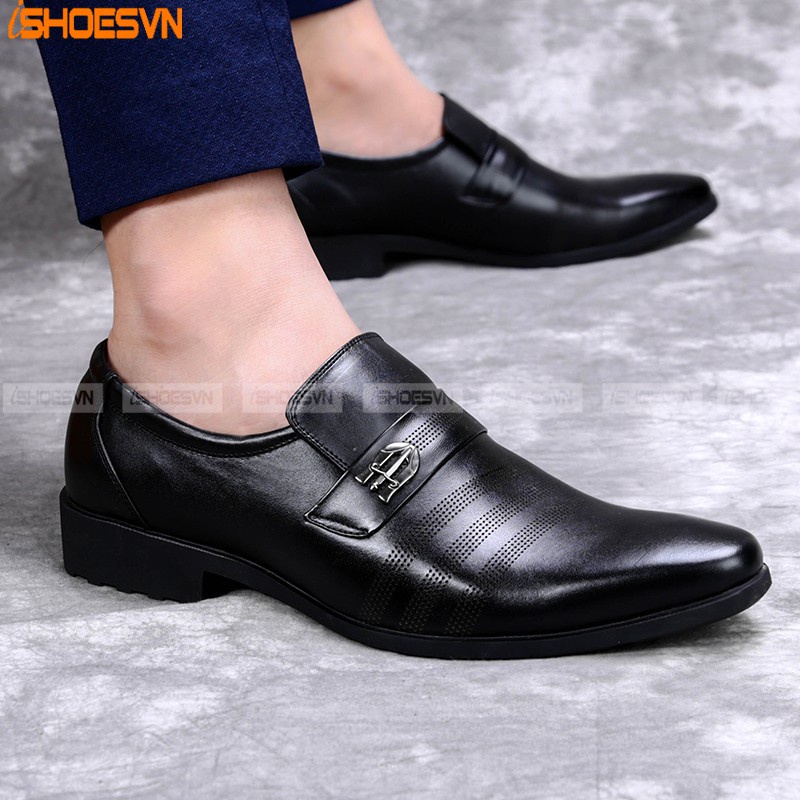 Giày da nam công sở ISHOESVN IS108 - Giày da bò thật