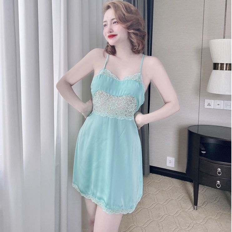 Váy Ngủ Nữ Latin Ngực Ngang SOJUN Vải LatinDưới 60Kg