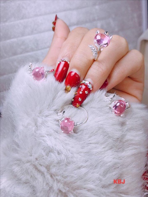 Nhẫn hồ ly bạc ta gắn đá đủ màu theo mệnh-Minh Tâm Jewelry