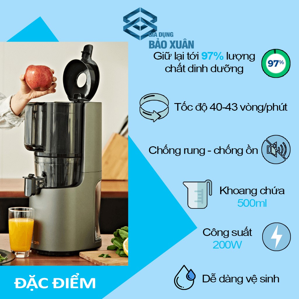 Máy ép chậm trái cây HUROM EASY H200 máy ép hoa quả tiện lợi cho gia đình