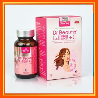 VIÊN SUPER COLLAGEN + C DR.BEAUTIN hộp 30 viên - giúp da căng bóng, mềm mịn, trắng sáng, mờ nếp nhăn