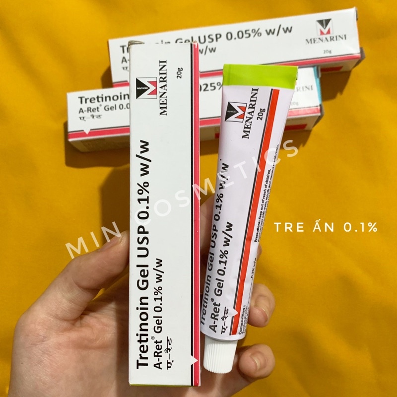 Tretinoin Aret gel 0.1%, 0.05%, 0.025%- Tre Ấn giúp giảm mụn chống lão hóa