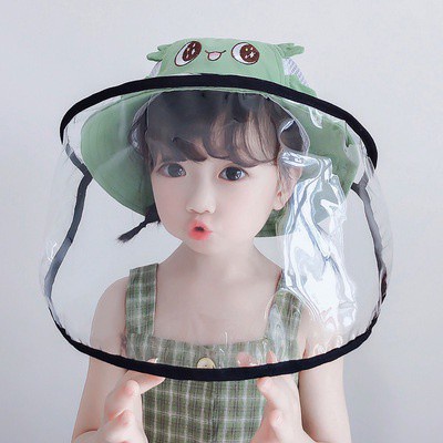 Nón Tai Bèo Có Tấm Che Mặt Trong Suốt Tháo Rời Được Chống Giọt Bắn Cho Bé