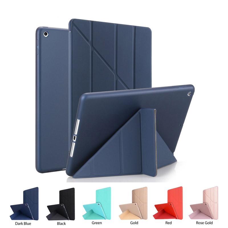 Flip Casing Case untuk Apple iPad 9.7 2017 2018 A1822 A188 Cover PU Leather Cover Soft Silicone Skin