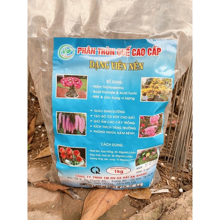{1kg} Phân trùn quế viên nén HAK - Phân trùn quế cho hoa lan, hoa hồng