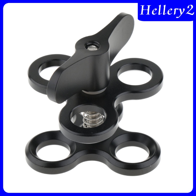 [HELLERY2] Triple Ball Diving Clamp Adapter 3-Holes Underwater Arm for   Blue