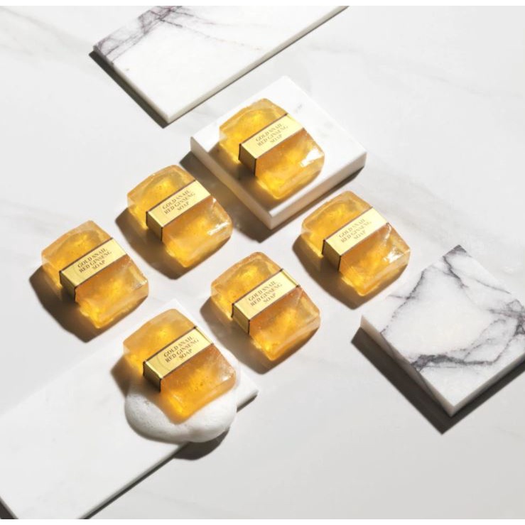 Xà Phòng Cục Rửa Mặt Từ Nhân Sâm Đỏ, Vàng 24K, Ốc Sên 90g. GOLD SNAIL RED GINSENG SOAP