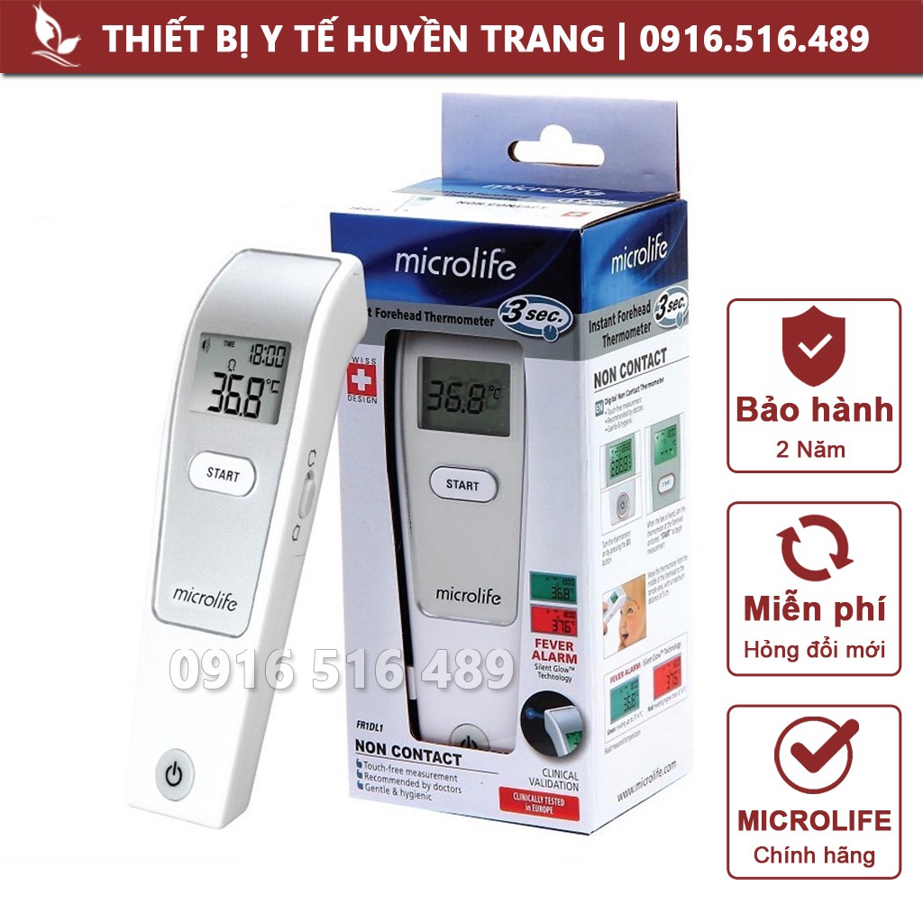 Nhiệt Kế Hồng Ngoại Điện Tử Microlife Thụy Sĩ, Máy Đo Thân Nhiệt, Đo Trán, Nhiệt Độ Cơ Thể, Nhiệt Độ Phòng