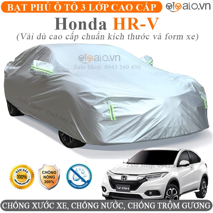 Bạt Phủ Ô Tô HONDA HRV Cao Cấp 3 Lớp Chống Nắng Nóng Chống Nước Chống xước | OTOALO