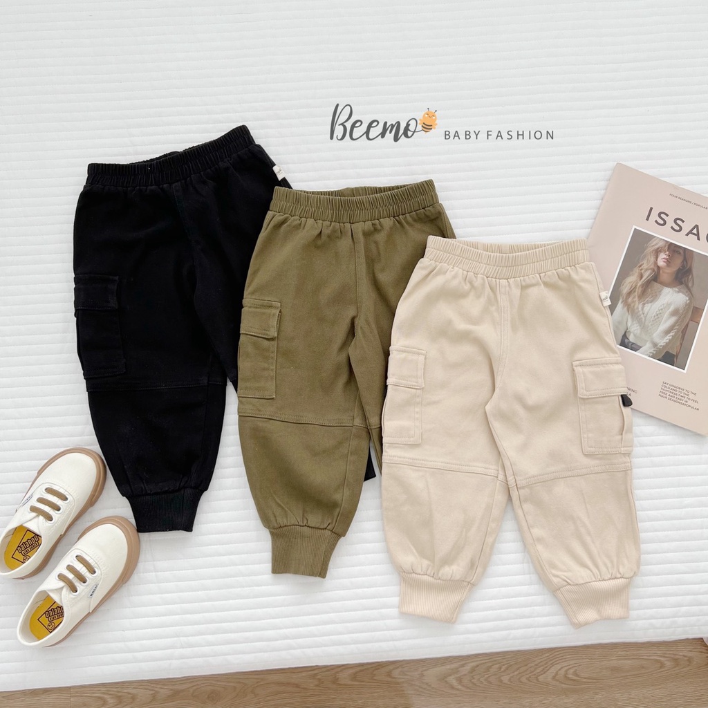 Quần kaki bé trai túi hộp cá tính, quần dài bé trai kaki túi hộp Beemo