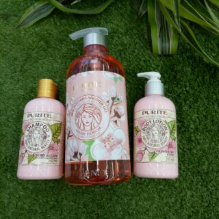 Combo bộ sản phẩm  thiên nhiên hoa anh đào:sữa tắm 850ml+sữa dưỡng thể 250ml+dầu gội hoa anh đào 250ml