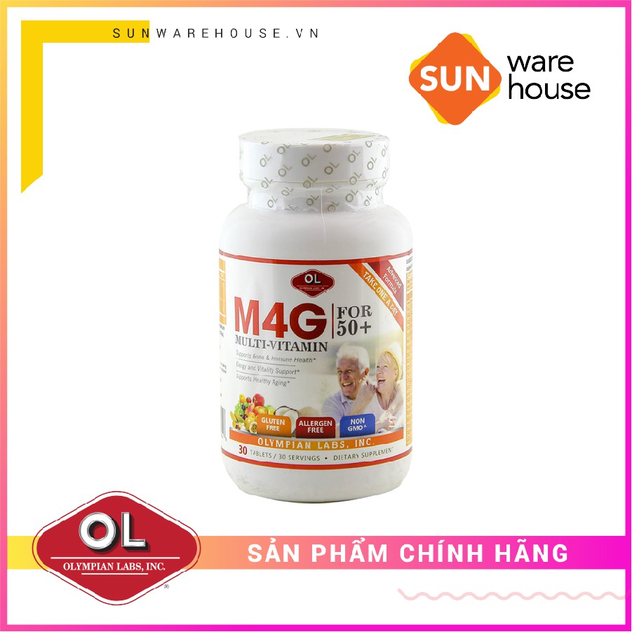 Viên Uống Bổ Sung Vitamin M4G Multi Vitamin For 50+ Cho Người Trên 50 Tuổi Olympian Labs Hộp 30 Viên