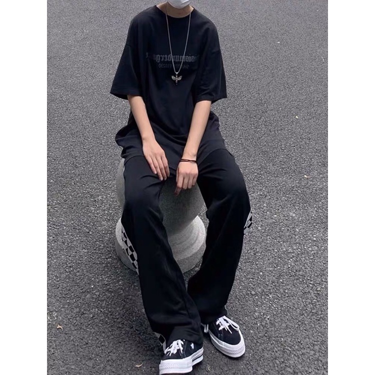 Áo Thun Unisex Áo Thun In Hình Bàn Cờ Phong Cách lịch lãm Tay Lỡ FREESIZE Form Rộng Unisex - ZADOLA FASHION