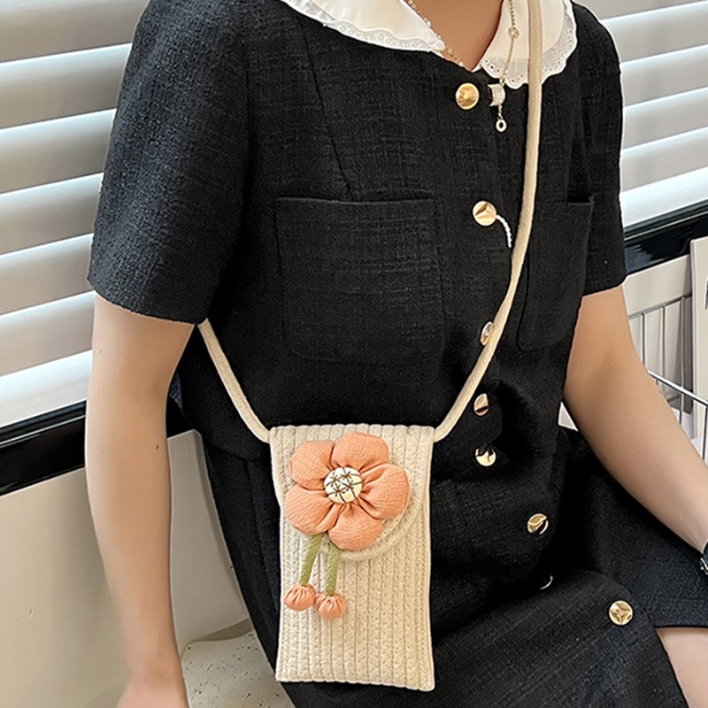 IELGY Túi Đựng Điện Thoại Di Động Bằng Vải Lanh cotton Dệt Thời Trang Cho Nữ