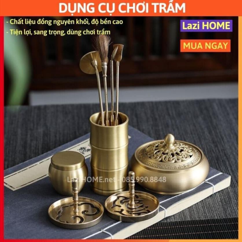 Trầm hương [HÀNG CAO CẤP], dụng cụ đốt trầm hương, cóng đựng chất liệu đồng nguyên chất - Nâng tầm chơi trầm .