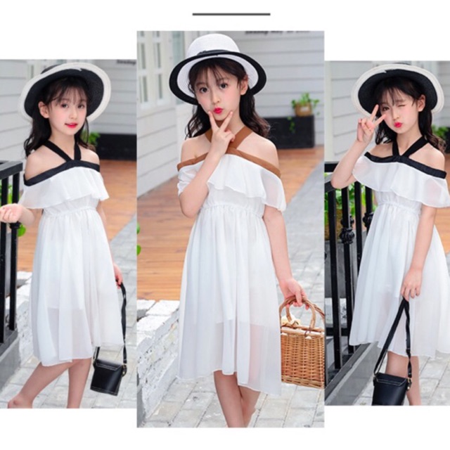 Váy maxi voan bé gái Size 120-160