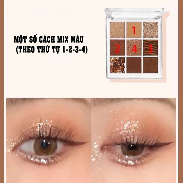 Bảng Phấn Mắt 9 ô Chiccolor Siêu Lì Hàng Nội Địa Trung xinh xắn