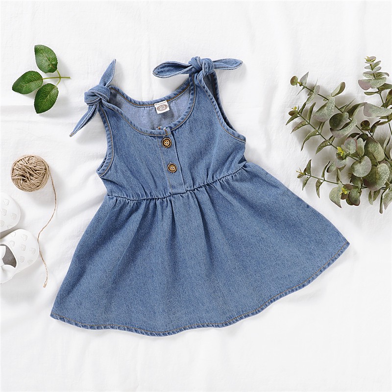Đầm yếm denim MIKRDOO thời trang mùa hè cho bé gái 1-4 tuổi