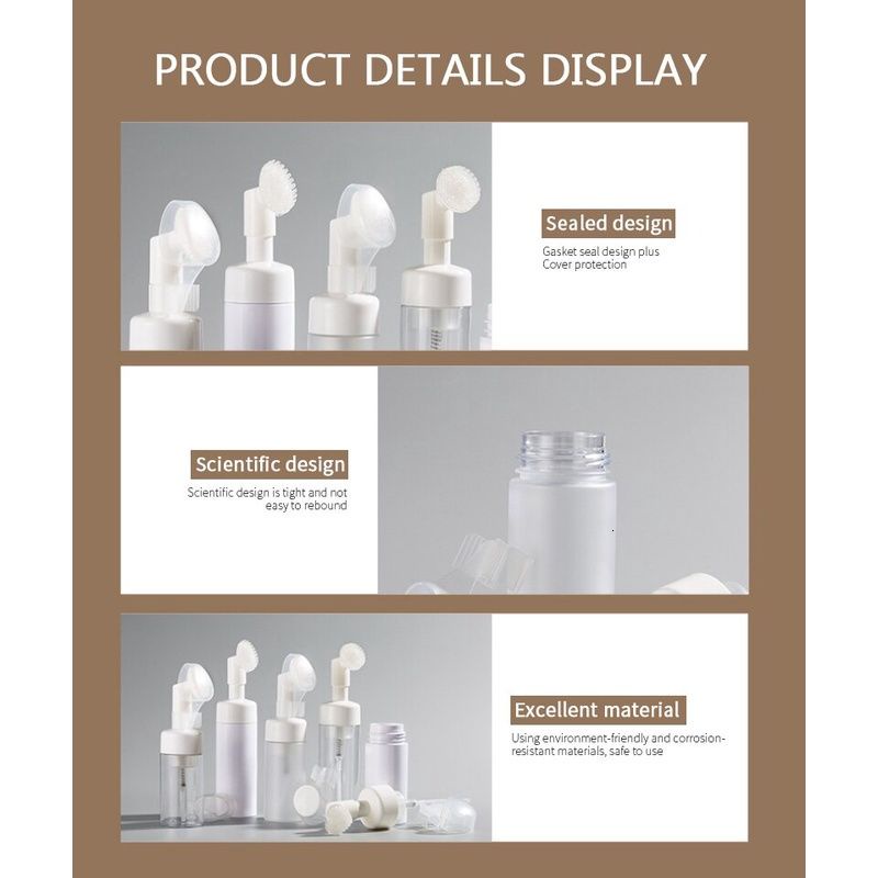 1 Bình Bơm Tạo Bọt Bằng Silicone Kèm Cọ Rửa Mặt Tiện Lợi