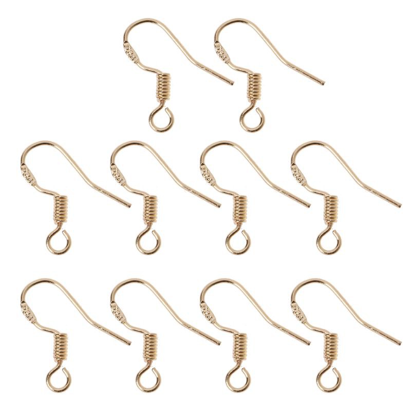 Set 10 dây móc bông tai mạ bạc 925 chống dị ứng