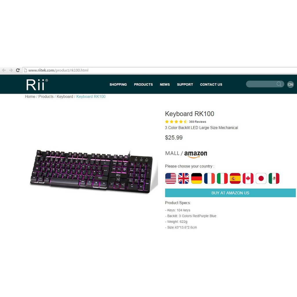 COMBO Bàn phím Rii RK100+Chuột RM400 cho quán nét