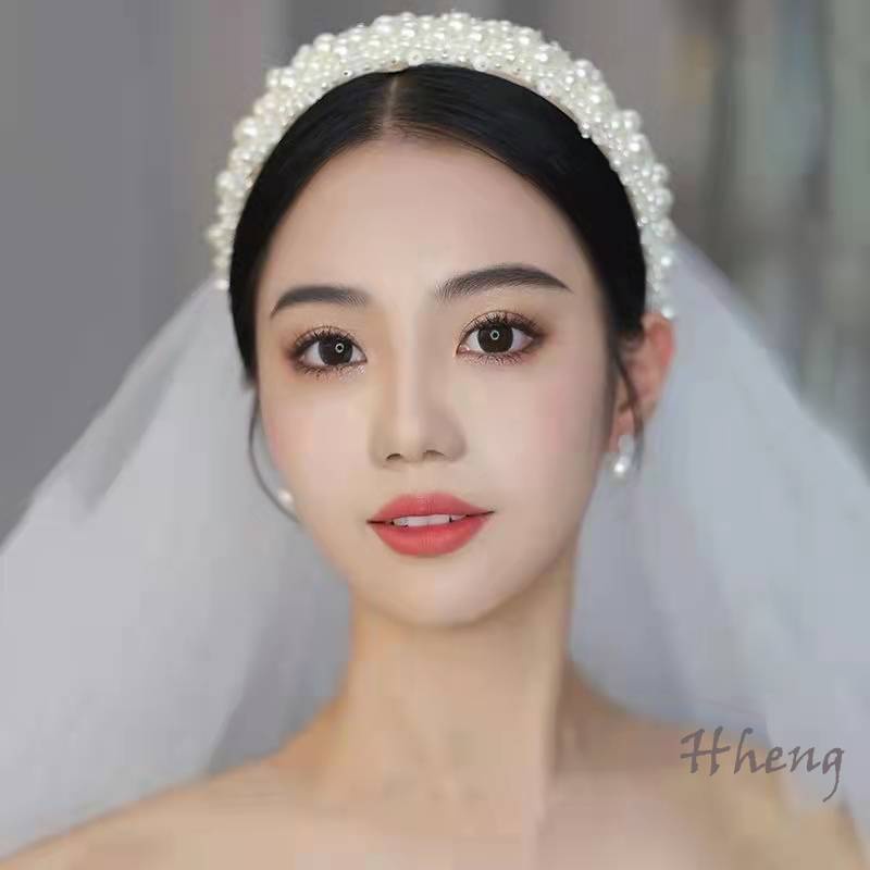 Băng Đô Cài Tóc Đính Hạt Ngọc Trai Pha Lê Handmade Dành Cho Nữ