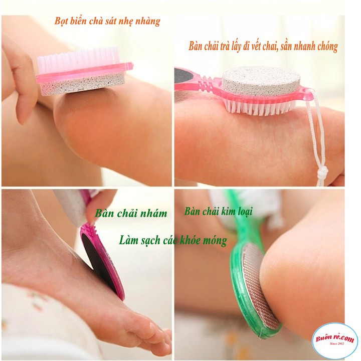 Combo 2 Dụng Cụ Chà Gót Chân 4in1 Vệ Sinh Chân Tay 00644