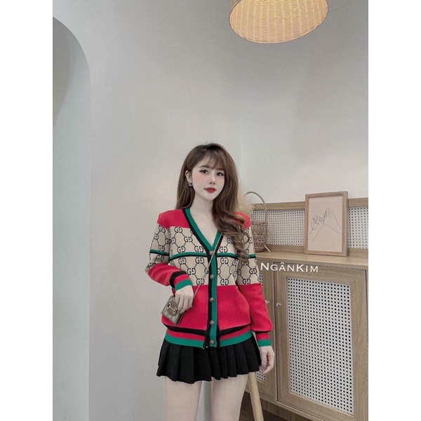 [Mã 2611THTRANG100K hoàn 10% xu đơn 99K] Áo cadigan GG phối màu | BigBuy360 - bigbuy360.vn