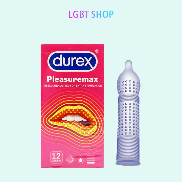 GIÁ TỐT HỘP 12 Bao cao su Durex Plesuremax - Gân gai nổi