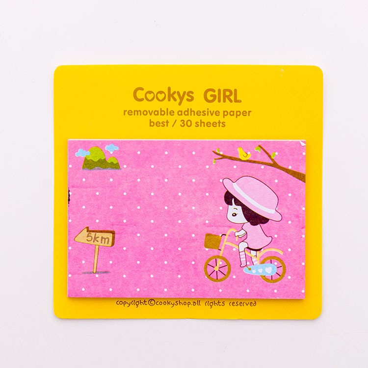 Giấy note cute dễ thương Cookys Girl có keo dán nhiều phân loại BMBooks