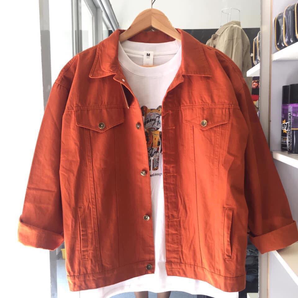 Áo Khoác KAKI Nam Nữ BTS Cam Trơn Unisex KK011 jean kaki - QSTORE