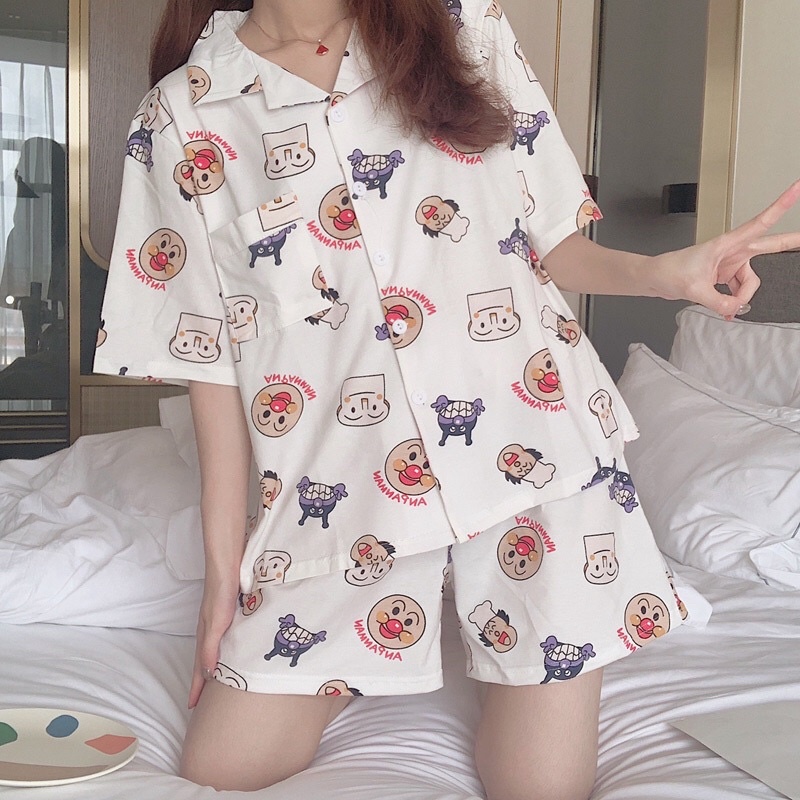 Set đồ ngủ Pyjama hoạt hình Anpanman Hàn Quốc
