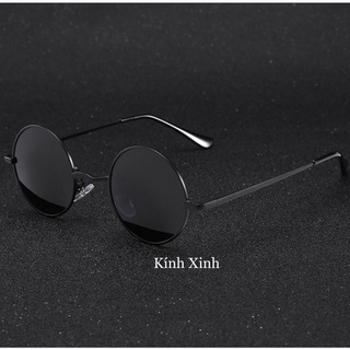 Kính râm mắt tròn tròng thủy tinh gọng nhíp lò xo cao cấp