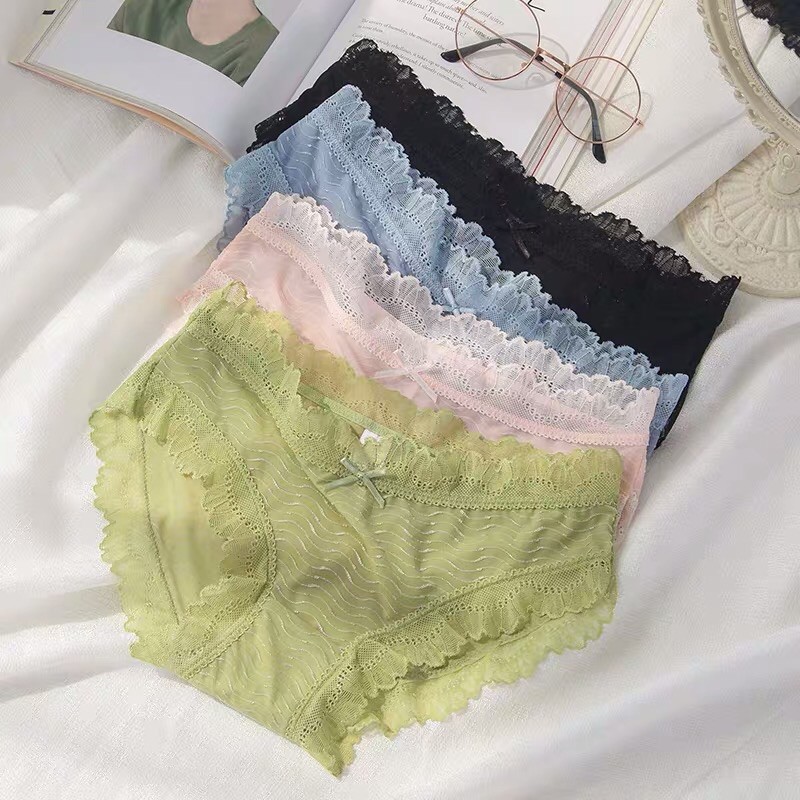 Quần Lót Băng Lụa Viền Ren Siêu Mềm P343